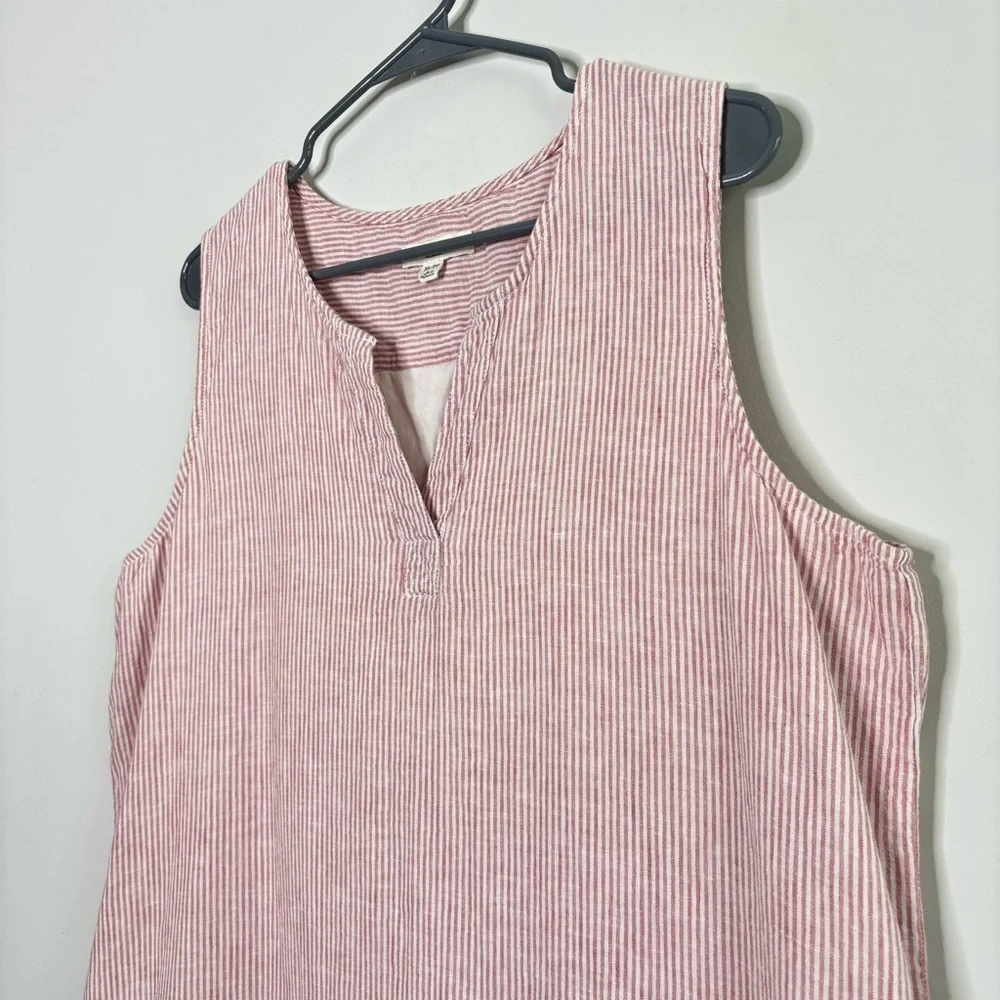 BeachLunchLounge Pink Striped Seersucker XL Linen Cotton Shift Dress Preppy - Picture 6 of 9